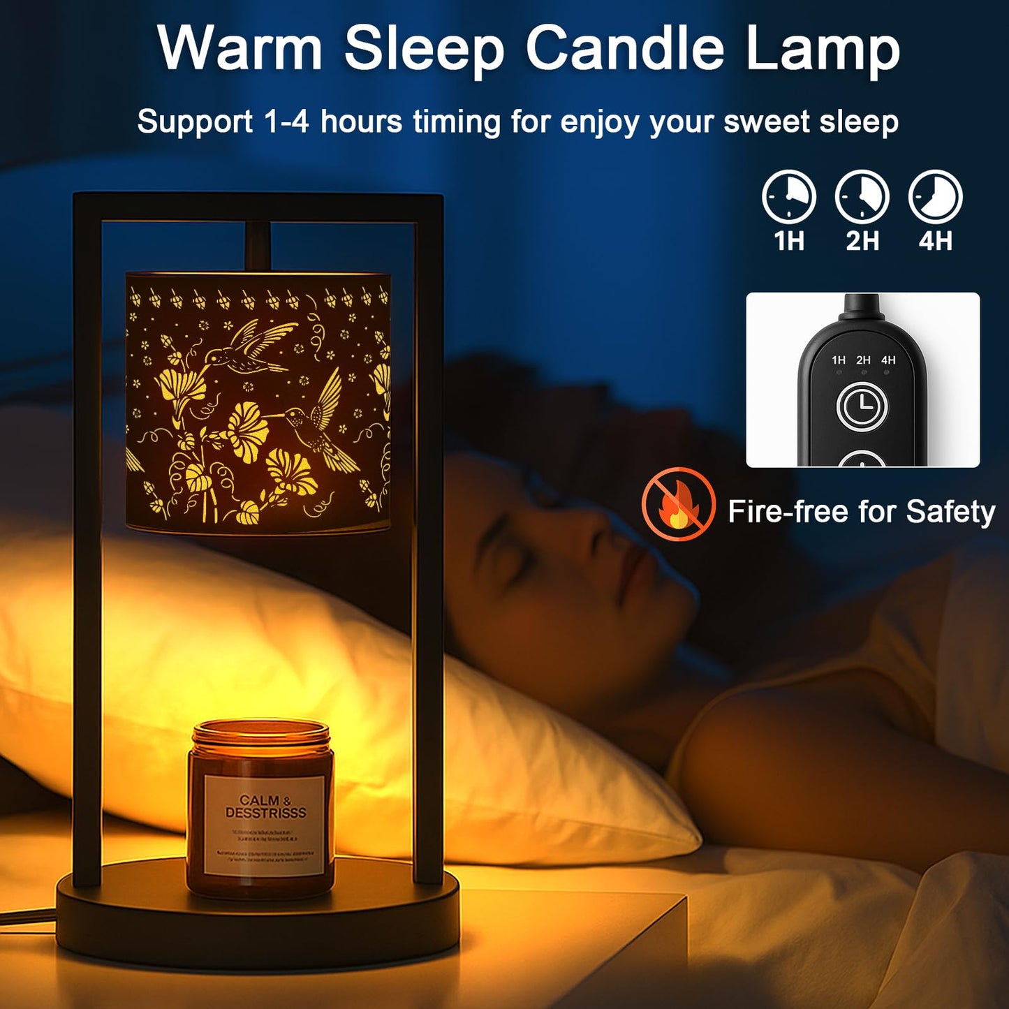 Gantok Candle Warmer Lamp with Timer Wax Melt Warmer for Scented Jar Candles Candle Lamp Warmer Gifts for Mom Christmas Gifts, House Warming Gifts New Home Office Dorm Room Fall Decor (Hummingbird)