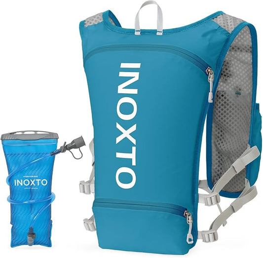 INOXTO Running Hydration Vest Backpack,Lightweight Insulated Pack with 1.5L Water Bladder Bag Daypack for Hiking Trail Running Cycling Race Marathon for Women Men