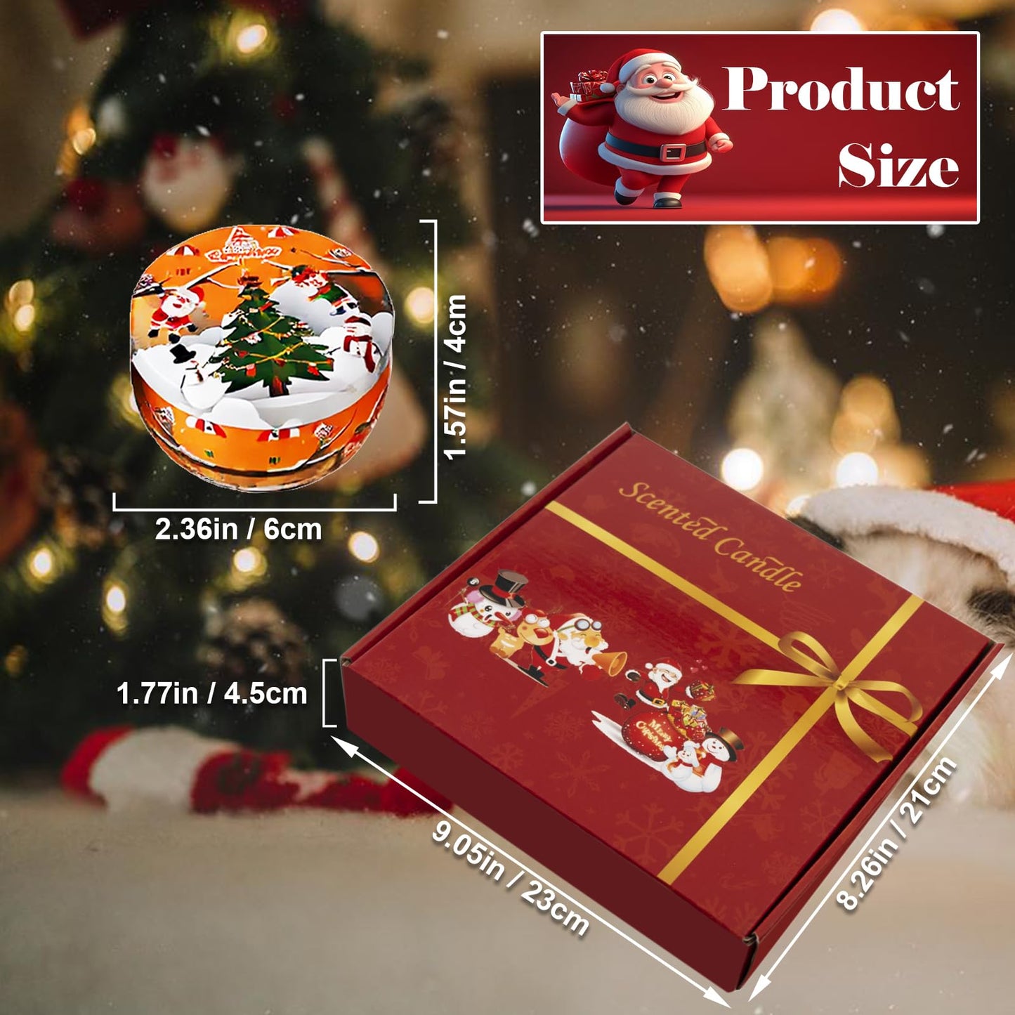 Christmas Scented Candles Gift- Aromatherapy Candle-Soy Wax-Long Lasting Burn time, Gifts for Women & Men,Home Decor,Scented Soy Candle Set,Holiday Home Scent (9, Christmas-Scented Candles 3)