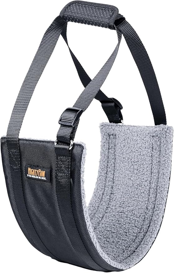 Mighty Paw Dog Lift Harness - 0-20 lbs Dog Hip and Hind Leg Support Sling - Comfortable Assistance for Elderly or Injured Pets with Hip and ACL Brace - Back Support Harness Carrying Sling - Small
