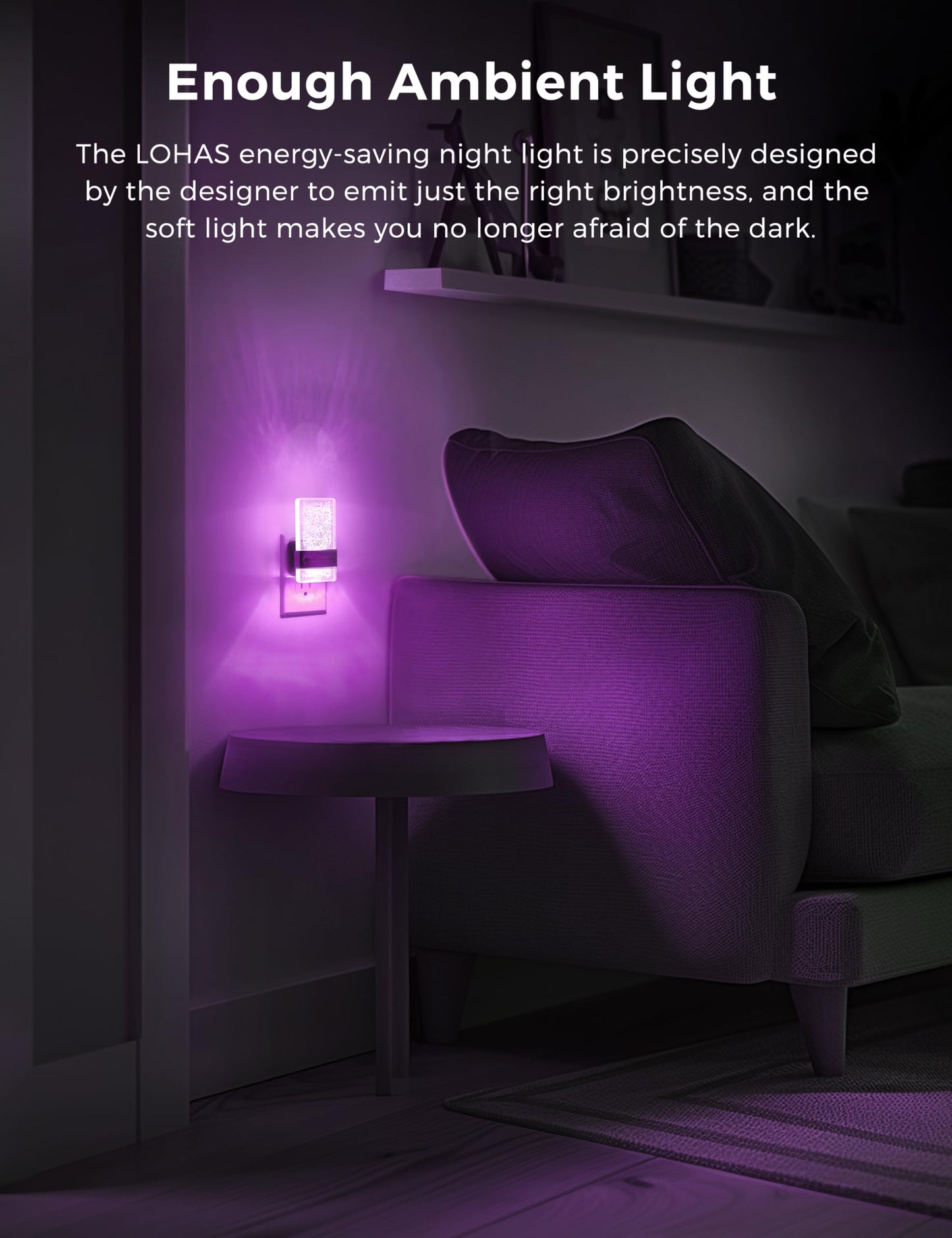 L LOHAS LED Night Lights Plug Into Wall [4 Pack], Night Light with Dusk to Dawn Sensor, Night Light, 0-100LM Dimmable Nightlight for Kids, Bathroom, Hallway,Gift