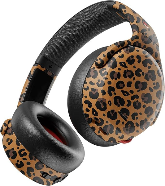 Skullcandy Crusher ANC 2 Wireless Over-Ear Bluetooth Headphones with Multi-Sensory Bass, Active Noise Cancelling, Up to 60 Hours Battery, Microphone for iPhone Android - Leopard