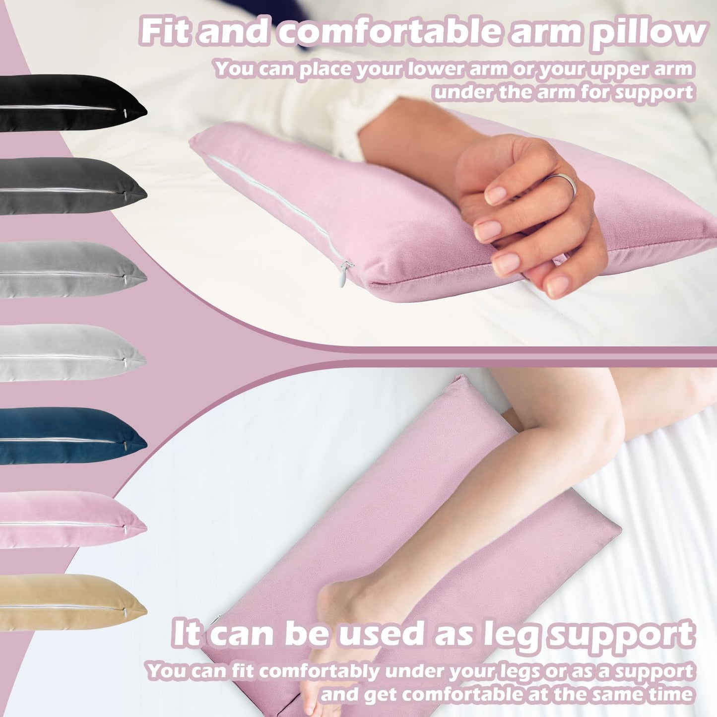 zzhxkjhky Arm Elevation Pillow Washable Cover Elevation Pillow for Swelling and Circulation Pain Relief for Arm Pain, Leg Injury and Shoulder Surgery (Pale Purple)