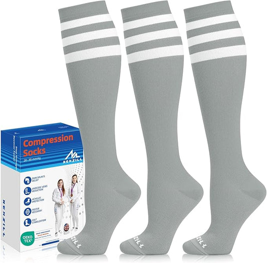 NEWZILL Medical Compression Socks for Women & Men, 20-30 mmHg Knee-High Support for Circulation, All-Day Comfort for Work Travel Running Cycling and Fitness
