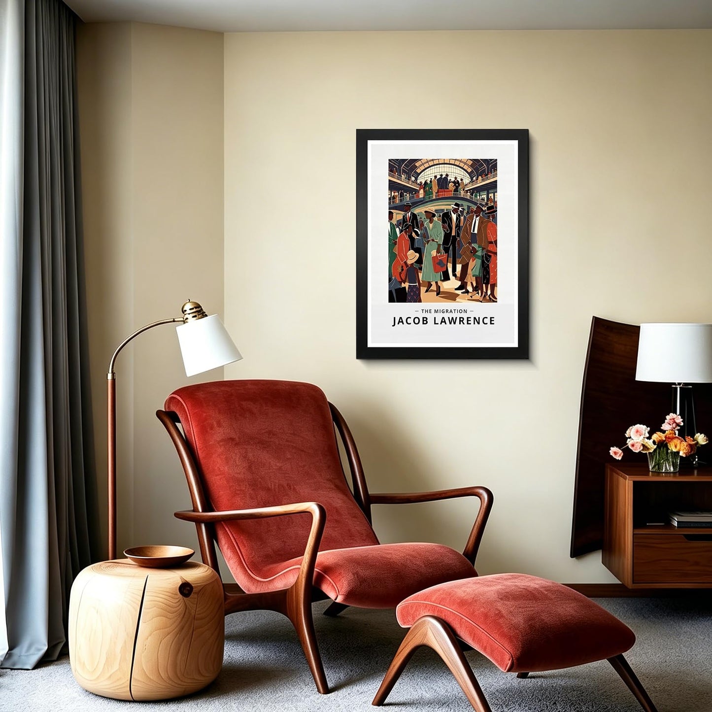 PYOYGU Black Art Wall Decor Framed, African American Canvas Wall Art Black People Poster Print, Social Realism Figurative Artwork for Living Room Bedroom Office, 9x11 Inch