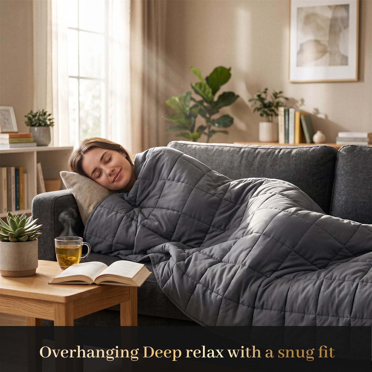Twin Size Weighted Blanket for Adults - 10lbs 48” x 72” Cooling Heavy Blankets for All-Seasons Sleeping, Soft & Breathable with Premium Glass Beads, Machine Washable
