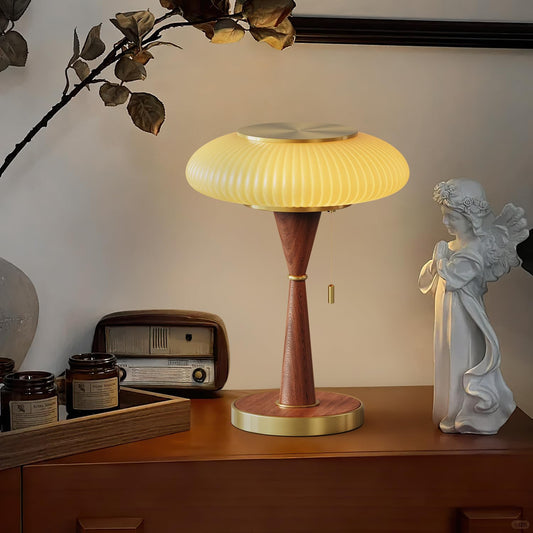 Mushroom Lamp Table Lamp for Bedroom,Desk Bedside Small Lamps for Living Room Night Stands,Mushroom Decor Cute Mini Modern Mid Century Lamps,Aesthetic Home Living Room Decor (Gold+ Yellow Shade)