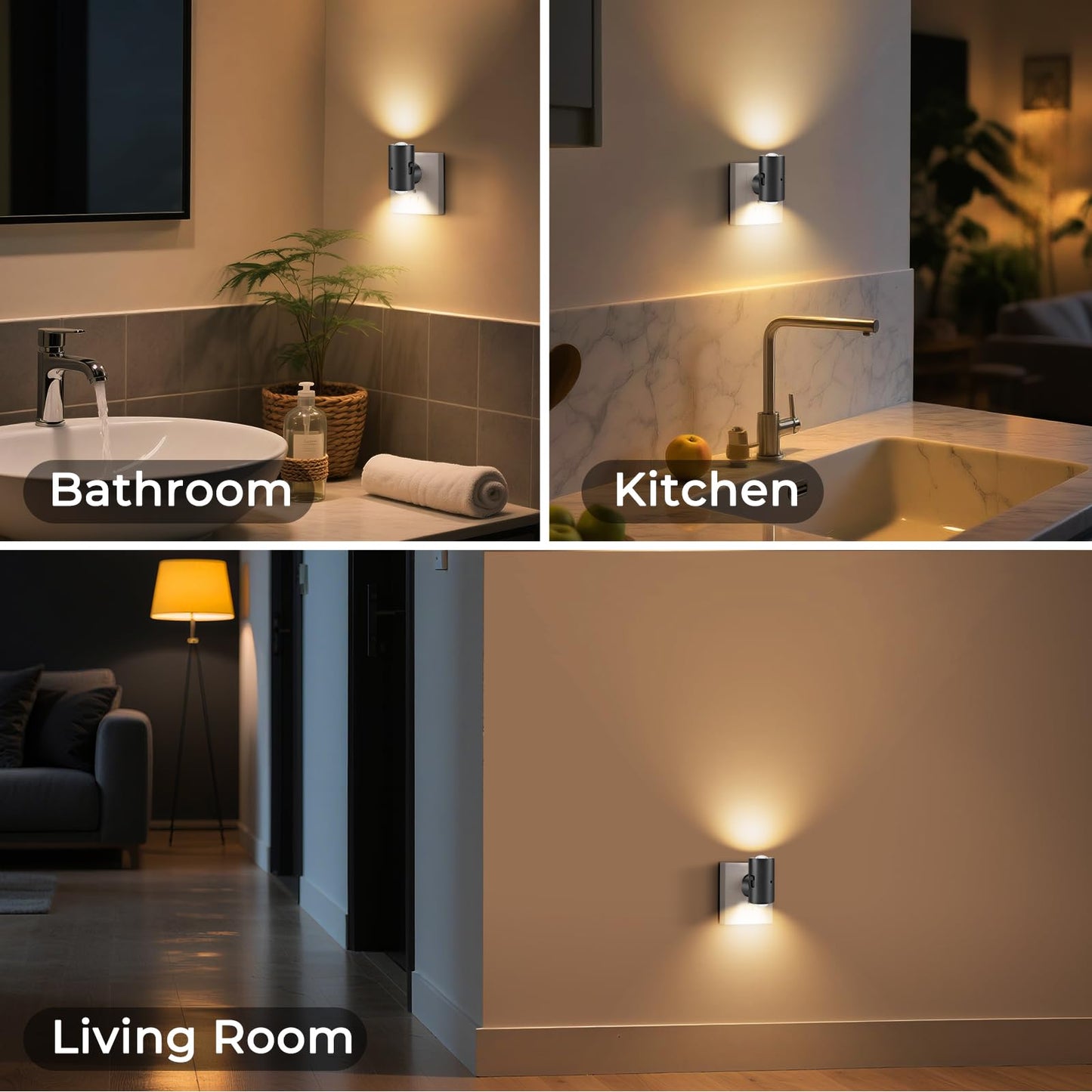 TSEXES LED Night Lights Plug into Wall,Dimmable Plug in Night Light, Dusk to Dawn, 0-200LM Bright Nightlight Auto-On/Off, 3000K Night Lights for Bedroom Hallway Stairway, 4 Pack