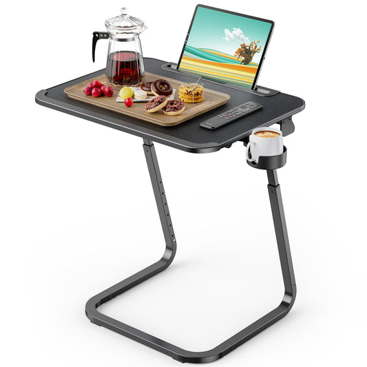 SAIJI TV Tray Table - Heavy Duty Extra Large TV Trays, Upgraded Dinner Trays for Eating on Couch, Tilt & Height Adjustable Snack Table Laptop Desk for Sofa, Bedside and Recliner