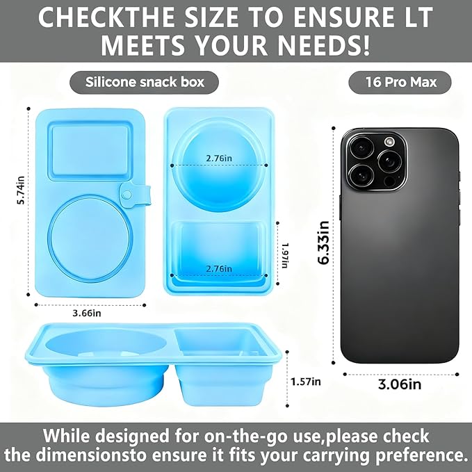 Dobyusf 4-Pack Collapsible Silicone Snack Containers - Round & Square Shape with Utensil Holder, BPA-Free Foldable Food/Sauce Storage for On-the-Go, Microwave & Dishwasher Safe