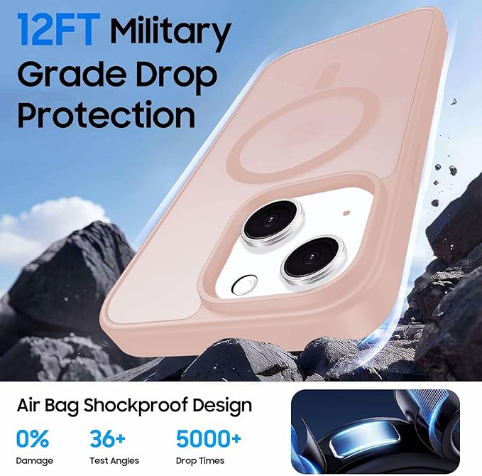 Ntwinro Magnetic for iPhone 15 Case (Compatible with MagSafe) with Detachable Wallet & Card Holder for 3 Cards [RFID Blocking] Military Grade Protective Slim Phone Cover, Pink