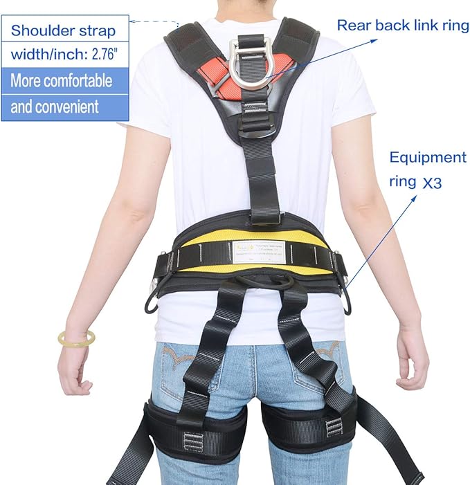 HeeJo Climbing, Rock Climbing, Safety seat belt for Rappelling Fire Rescuing Tree Climbing Gear