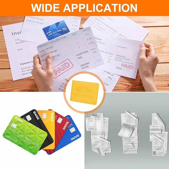 HARFINGTON Car Registration and Insurance Holder PU Leather Vehicle Glove Box Organizer Storage Accessories Car ID Holder with 2 Pockets for License ID Card Bank Card Documents, Yellow
