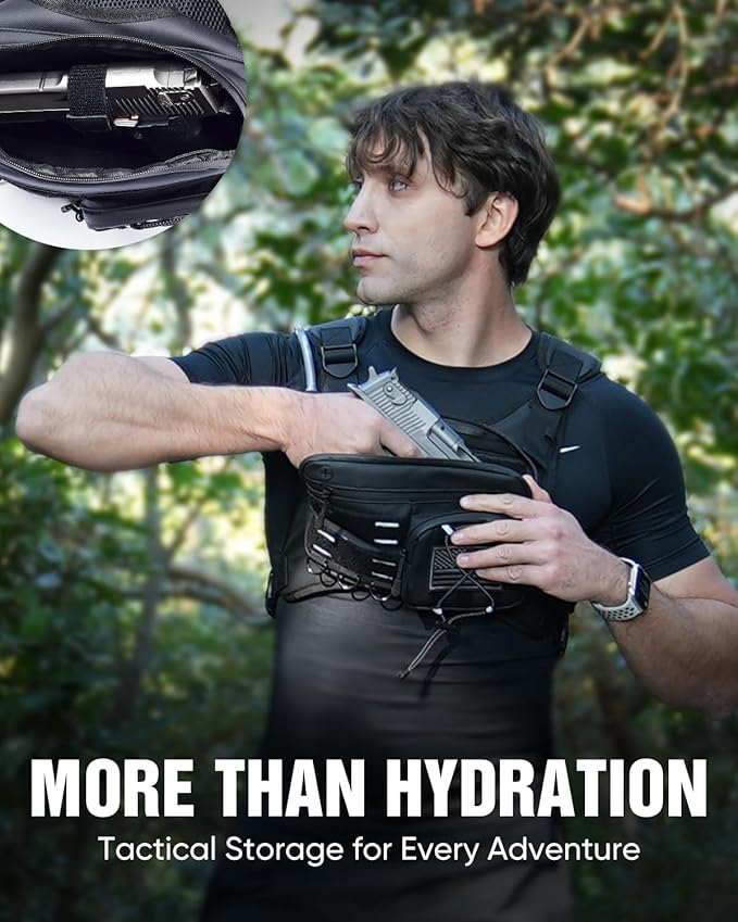 Zelvot Running Vest with 2L Water Bladder, Hydration Backpack, USA Original Patent, Lightweight Hydration Pack with Gear Holder, Reflective Chest Pack for Men Women for Marathon