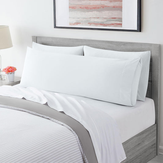 Mellanni Pillow Case - 1 PC Iconic Collection Pillowcases - Hotel Luxury, Extra Soft, Cooling Pillow Cover - Envelope Closure - Wrinkle, Fade, Stain Resistant (Body 20" x 54", White)