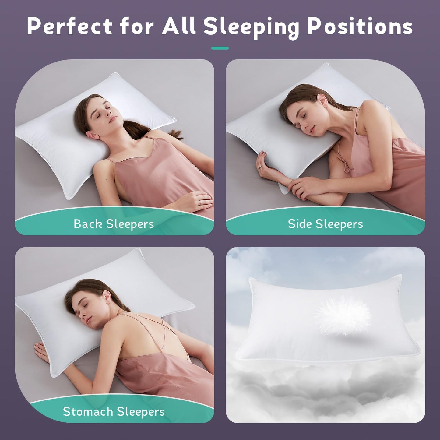 PlushHavenCloud White Goose Down Pillow Luxury Hotel Bed Pillow with 100% 1000+ Fill Power, Goose Feather Pillow for Sleeping, 600TC Cotton Shell, Standard Size- Soft, 1 Pack