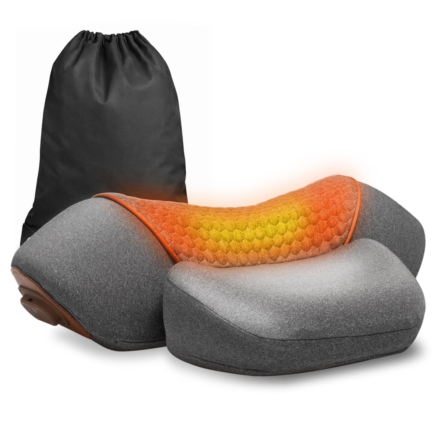 swancode 3-in-1 Neck Massager Pillow for Pain Relief Deep Tissue with Heat, Cordless & Rechargeable Massager with Traction for Neck Hump & Shoulder Comfort, Memory Foam Pillow