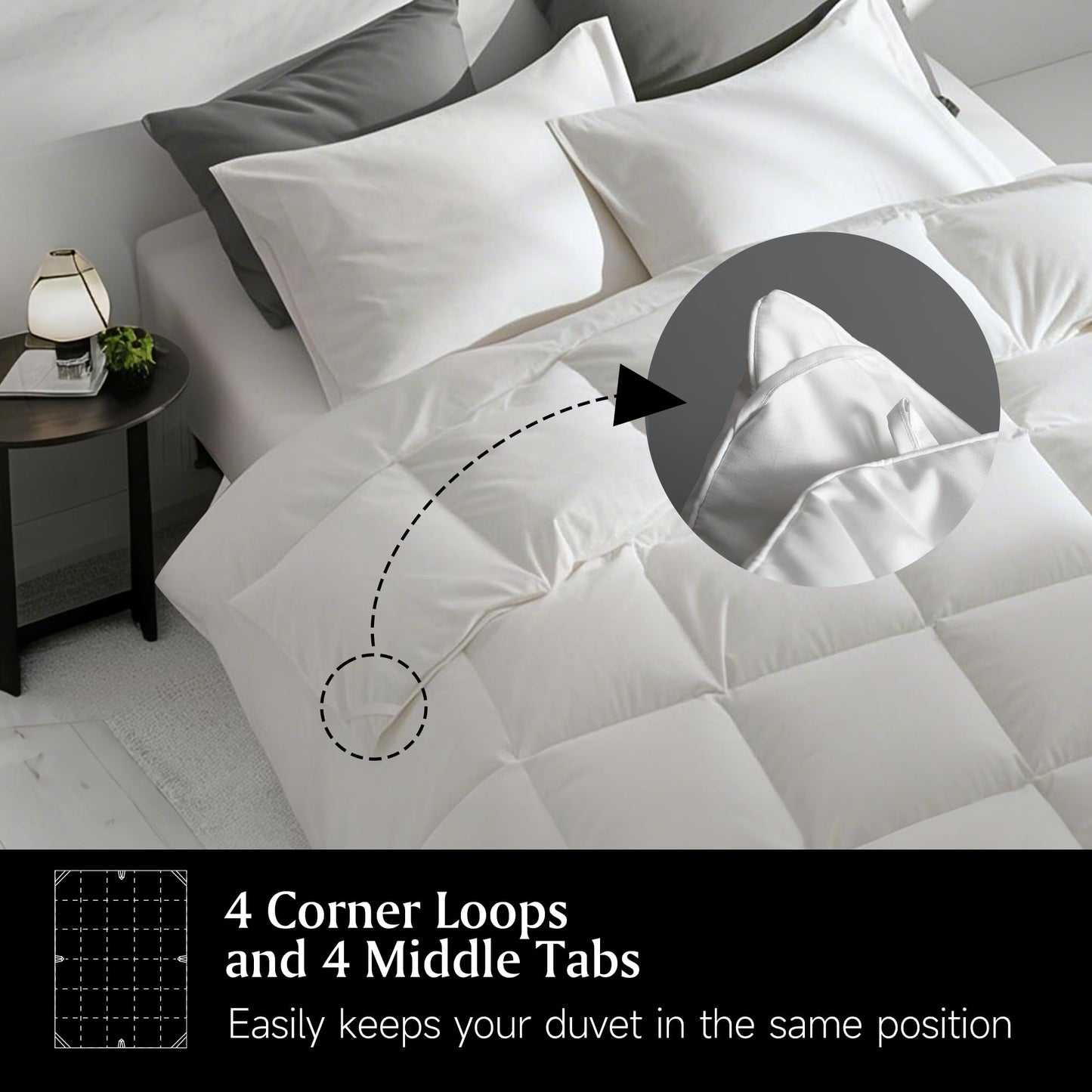 Beautyrest Goose Down Fiber Comforters Twin Size, All Season Luxury White Duvet Insert, 100% Cotton Fabric, Hotel Collection Fluffy Breathable Bedding Comforters, 8 Corner & Center Loops, 68x90 Inch