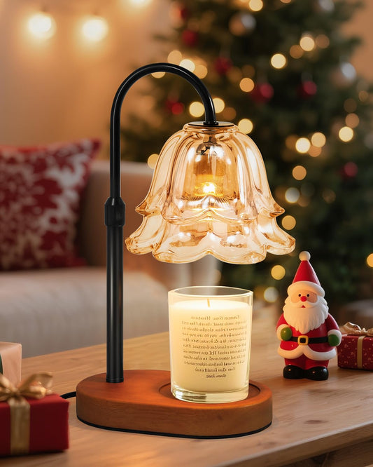 Lanhado Flower Candle Warmer Lamp with Timer - Dimmable Electric Candle Warming Lamps, Adjustable Wax Melter Wamers Light for Jar Candles, Birthday Gifts for Women, Christmas New Home Decor
