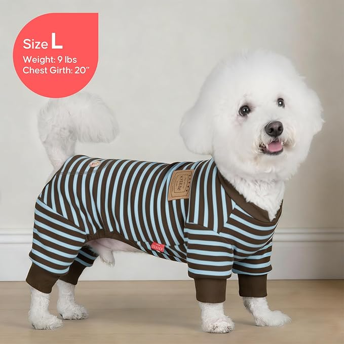 KYEESE Dog Pajamas, Comfy Doggie PJS Puppy Clothes, Soft Dog Pajamas for Small Dogs, Warm Stretchy Dogs Onesie with 4 Legs Sleepwear, Fleece Pet Costume Sleepwear, XS