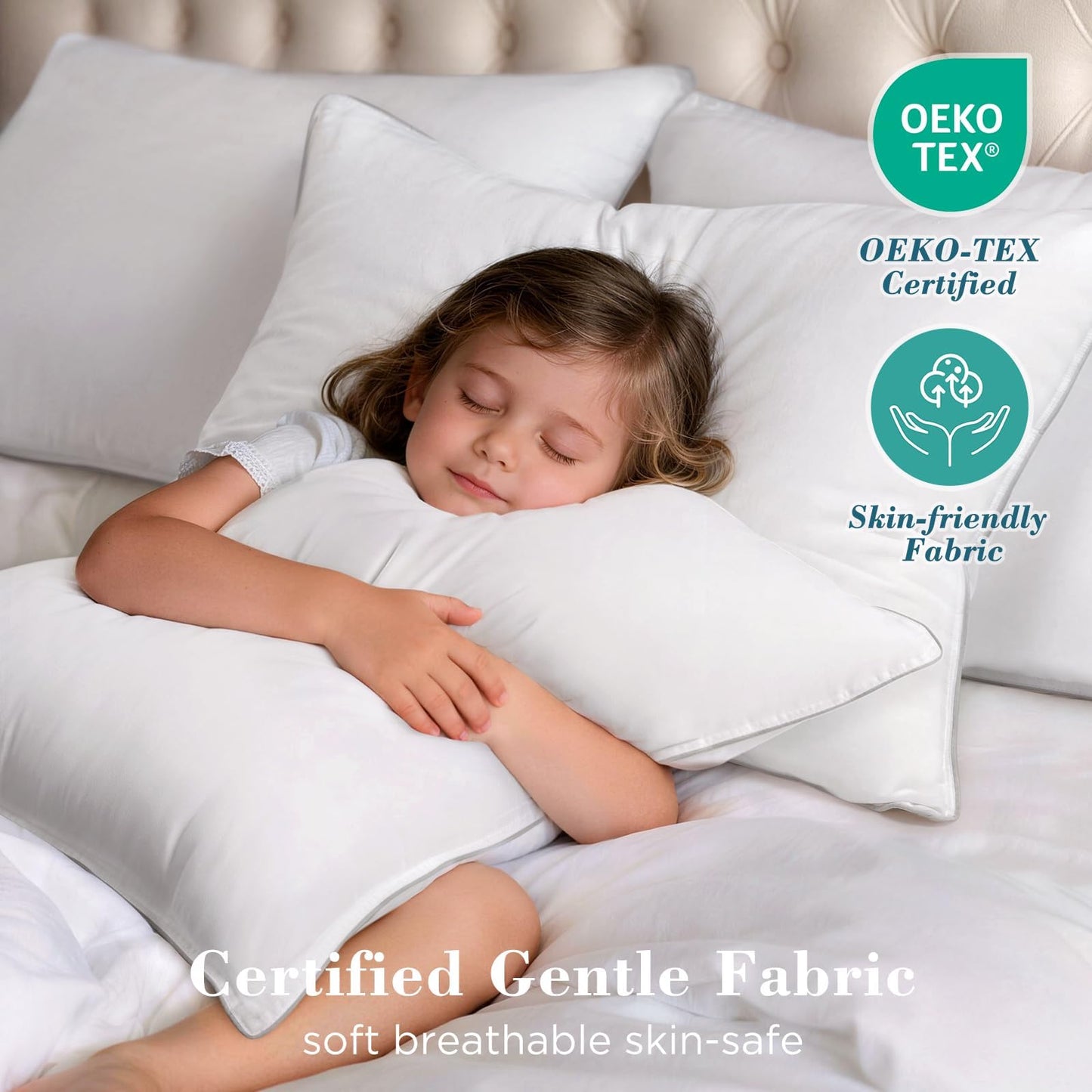 viewstar Bed Pillows Queen/Standard Size Set of 2, Hotel Collection, Down Alternative Pillow for Back, Stomach or Side Sleepers, White-Firm