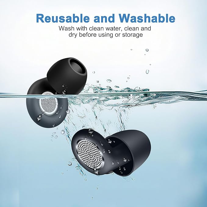 Reusable Soft Silicone Ear Plugs Dorm Noise Cancelling Earplugs for Sleeping 41dB Reduction｜Sleep No Ear Pain for Snoring Side Sleepers&Airplanes Travel Concerts Noises Reduction Earplugs (Black)