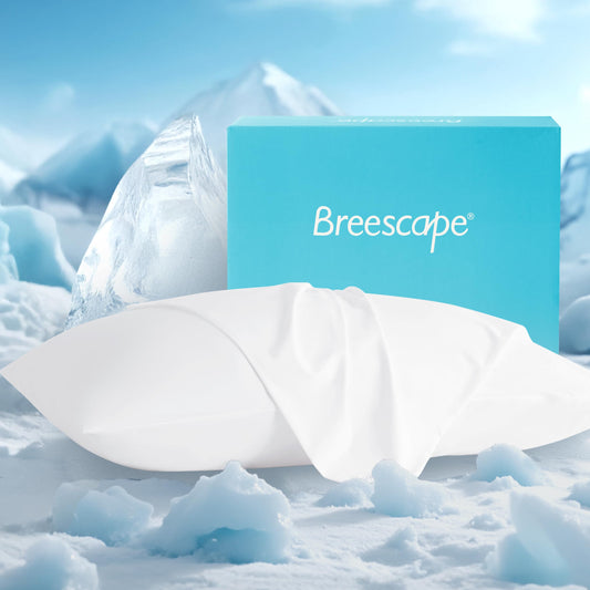 Breescape Cooling Pillow Cases King Size Set of 2, BlendTek™ Cooling Technology for Hot Sleepers & Night Sweats, Silky Soft Cool Pillowcases for Hair & Skin Care, 20" x 36", Snow White
