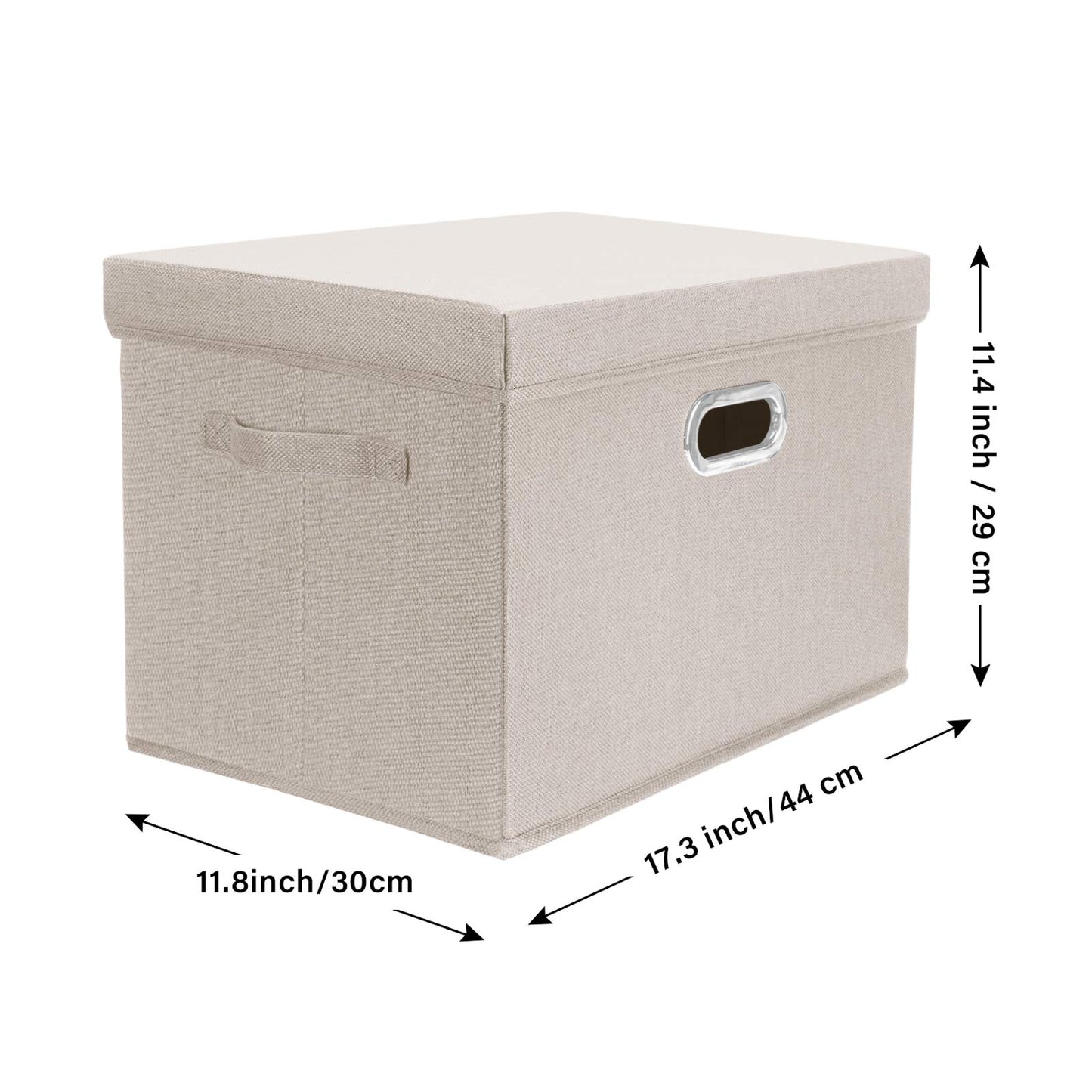 TYEERS Collapsible Storage Bins With Lids, Large Fabric Storage Boxes - 2 Pack - Beige