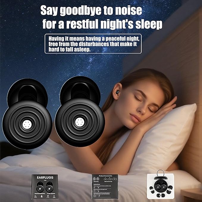 Noise Cancelling Ear Plugs for Sleeping, Reusable Noise-Reducing Earplugs with Storage Box 23db Noise Reduction Earplug for Sleep, Deep Focus,Snoring Blocking, Concert, Travel.