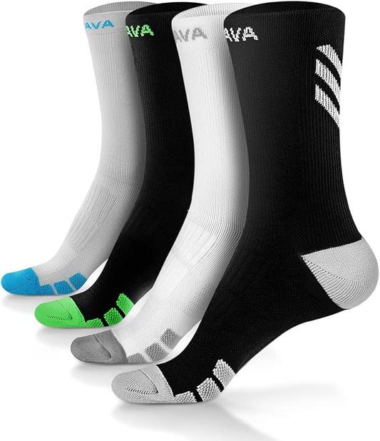 DOVAVA Dri-tech Compression Crew Socks (4/6 Pairs), Comfort Boost Circulation