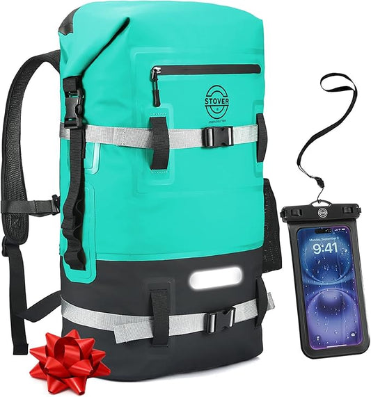 STOVER 5/10/25/30/40/55L Waterproof Dry Bag- Roll-Top Backpack w/Phone Case- Kayaking, Hiking, Camping, Boating- Men/Women