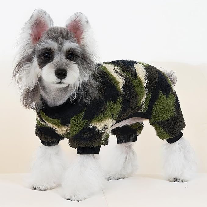 XPUDAC Dog Sweater, Dog Winter Clothes for Small Medium Dogs Girl Boy Fleece Doggy Pajamas for Winter Christmas, Camouflage, X-Large