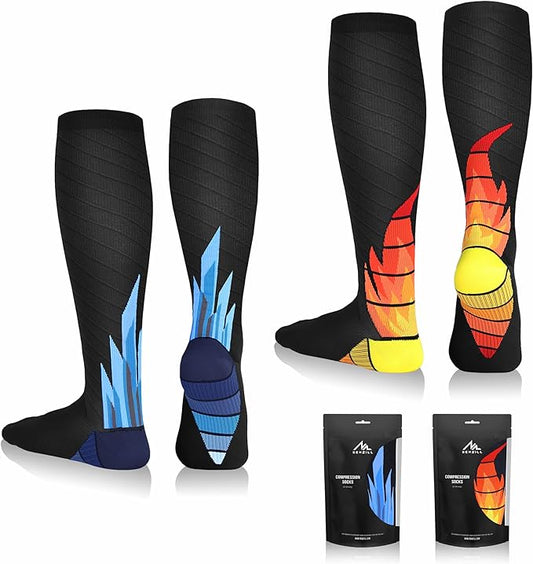 NEWZILL Medical Compression Socks for Women & Men, 20-30 mmHg Knee-High Support for Circulation, All-Day Comfort for Work Travel Running Cycling and Fitness