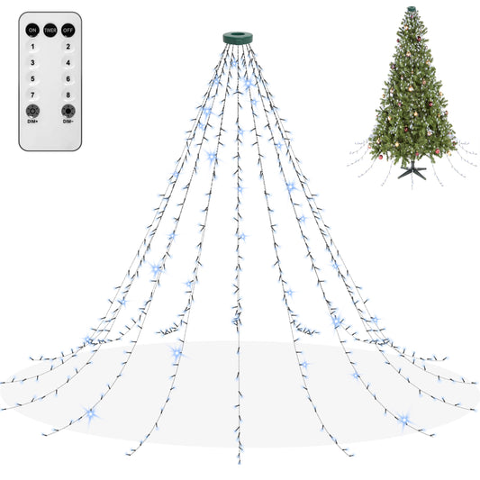 aneeway Christmas String Lights, 480 LEDs, 8 Lighting Modes, 9.84FT, Cold White, Model SW-LSL-03-480, Remote & Timer