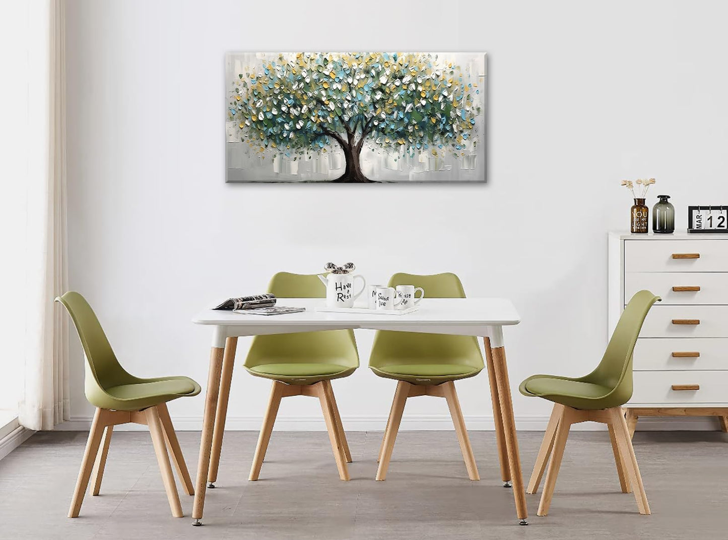 Tree of Life Wall Art Large Modern Canvas Print Framed Landscape Picture, Ready to Hang Home Decor for Living Room, Bedroom, Office, 20x40 Inches