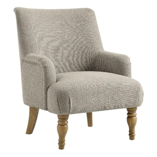 Modway Ellington Living Room Accent Armchair in Linen – Fabric Upholstered Reading Arm Chair with Wooden Legs – Modern Lounge Chair with French Piping Trim