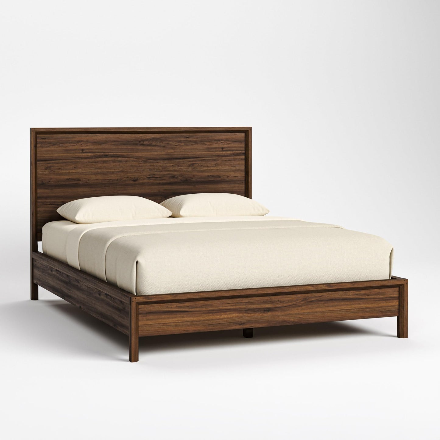 Stickley Saranac Bed, Queen Size, Solid Rustic Walnut, Sustainable Construction, Accommodates Standard Queen Mattress and Box Spring, 15in Footboard, Made in USA