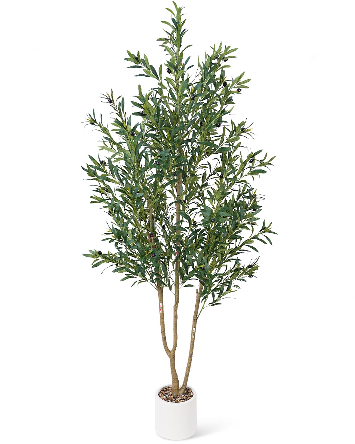 Sillaff Olive Tree 6FT Fake Tree Faux Plants Indoor with Pot Artificial Tree Nearly Natural Olive Branches and Fruits for Living Room Home Office Decorations