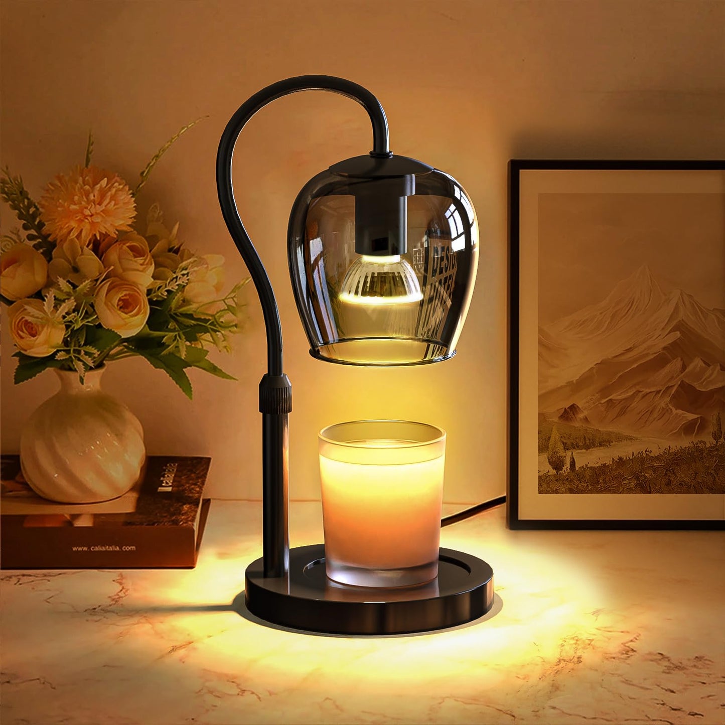 WYghyronic Candle Warmer Lamp with Timer & Dimmable 4-Level Brightness - Adjustable Height,for New Home Bedroom, Gifts for Women