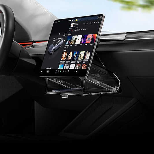 YONZEE Under Screen Storage for Tesla Model Y Juniper & Model 3 Highland Accessories 2025-2024,Magnetic Hideable Center Console Organizer Tray,Easy Install