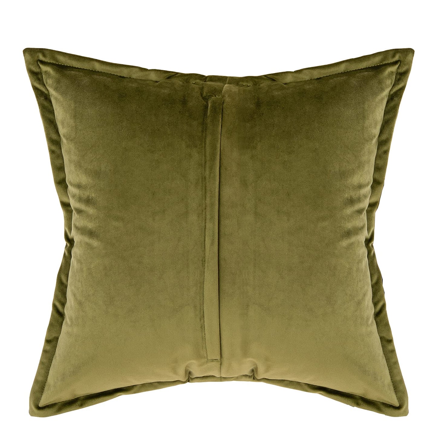 Yangest Green Velvet Throw Pillow Cover with Cloth Texture Patchwork Cushion Case Modern 20x20 Inch Pillowcase for Sofa Couch Bedroom Living Room