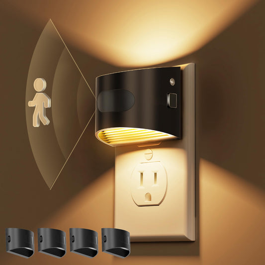 L LOHAS LED Motion Sensor Night Light, Night Lights Plug into Wall with with Motion Sensor & Dusk to Dawn Sensor, Motion Activated LED Night Light, 3000K Soft White, 4 Pack