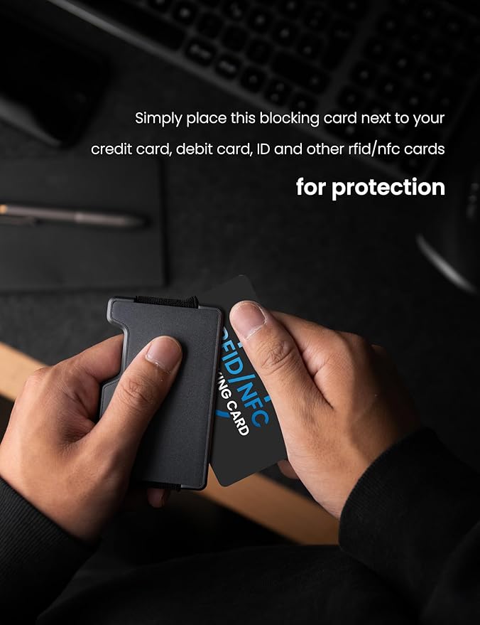 WHonor RFID Blocking Card 2 Pack, Bank Debit Credit Card Protector, Anti-Theft Contactless NFC Blocker, Entire Wallet Protection (2)