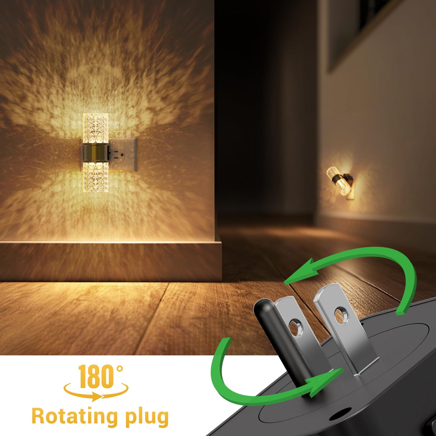 L LOHAS LED Night Light, Dimmable Night Lights Plug into Wall, 0-100LM Adjustable Brightness LED Night Light,Automatic Night Lights Plug in with Auto Light Sensor, for Bedroom Hallway Home Decor