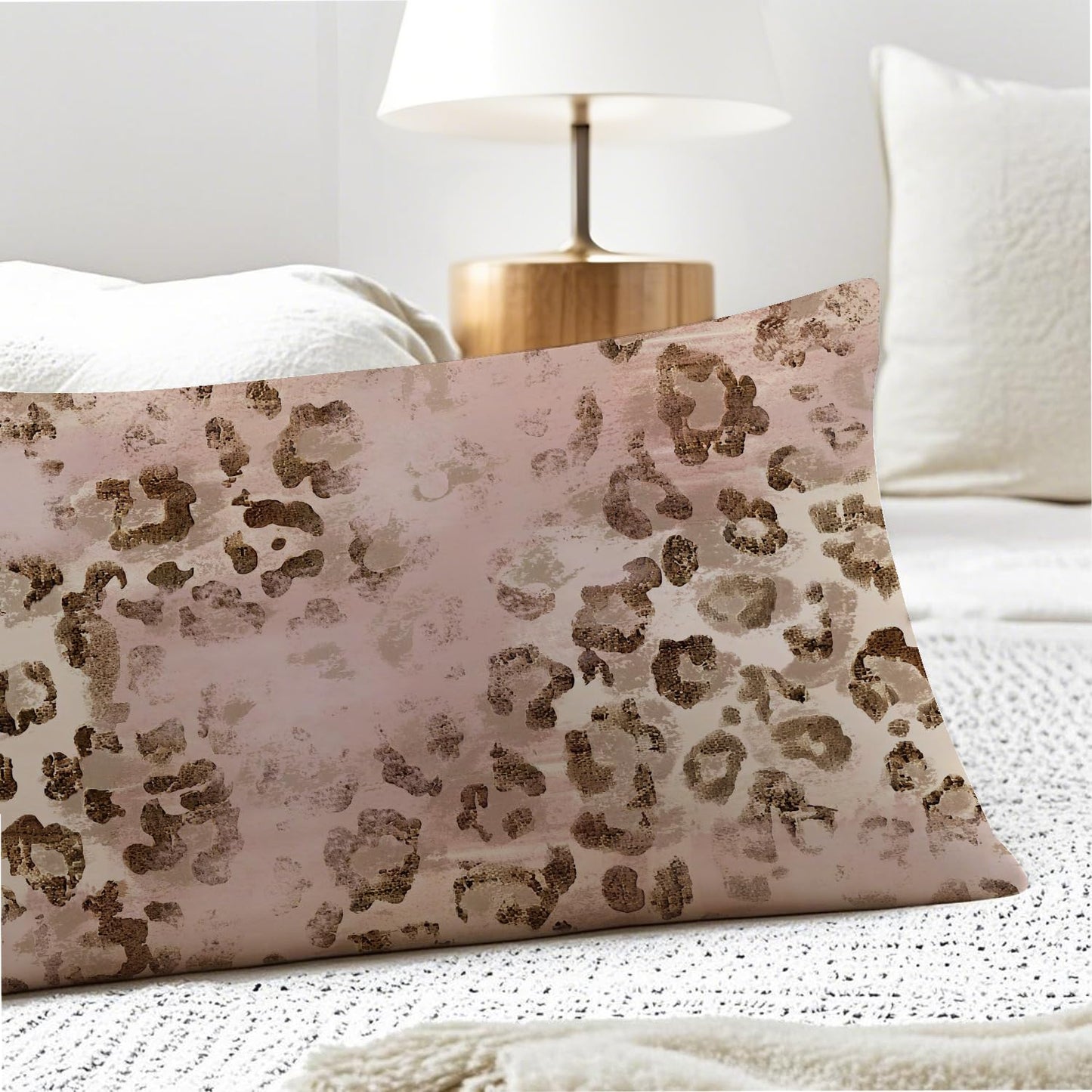 PIUD Pink Leopard Print 20x54 Body Pillow Cover, Pink Cheetah Print Room Decor, Funky Y2k Blush Pink Animal Print Decorative Long Body Pillow Cases for Girls Bedroom Dorm Apartment Bed Couch