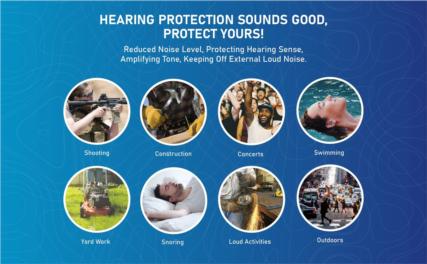 100 Pair Silicone Reusable Ear Plugs for Swimming, Sleeping, Concerts & Music - Bulk Pack of Swimmers Ear Plugs for Adults - Noise Reduction up to 25dB Swimming Earplugs for Men Women Ear Protection