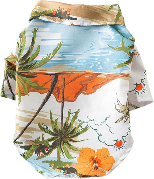 Shirts Cool Dog Clothes Beach Shirt Beach Puppy Hawaiians Print Puppy Shirts for Dogs Girl
