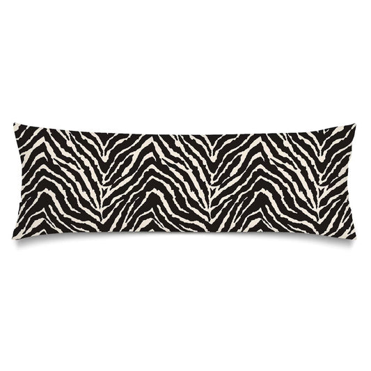 Black and White Zebra Print Lumbar Pillow Cover 14x36 Long Body Pillow Covers for Bed,Black White Striped Pillowcases Decorative Throw Pillowcase with Zipper,Couch Pillows Cover for Sofa,Bedroom