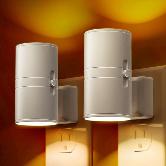 L LOHAS LED Night Light, Amber Nightlight, Dimmable Night Light 100LM, Light Sensor, Yellow Nightlight, Sleep Light for Kids, Soft & Warm Light for Bedroom, Hallway, Bathroom, 2 Pack