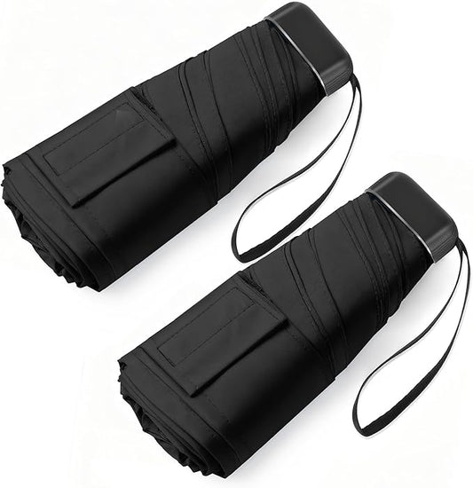 Mini Umbrella for Travel - Waterproof Portable Folding Umbrella Flat Compact Lightweight Small Umbrellas for Pocket Purse